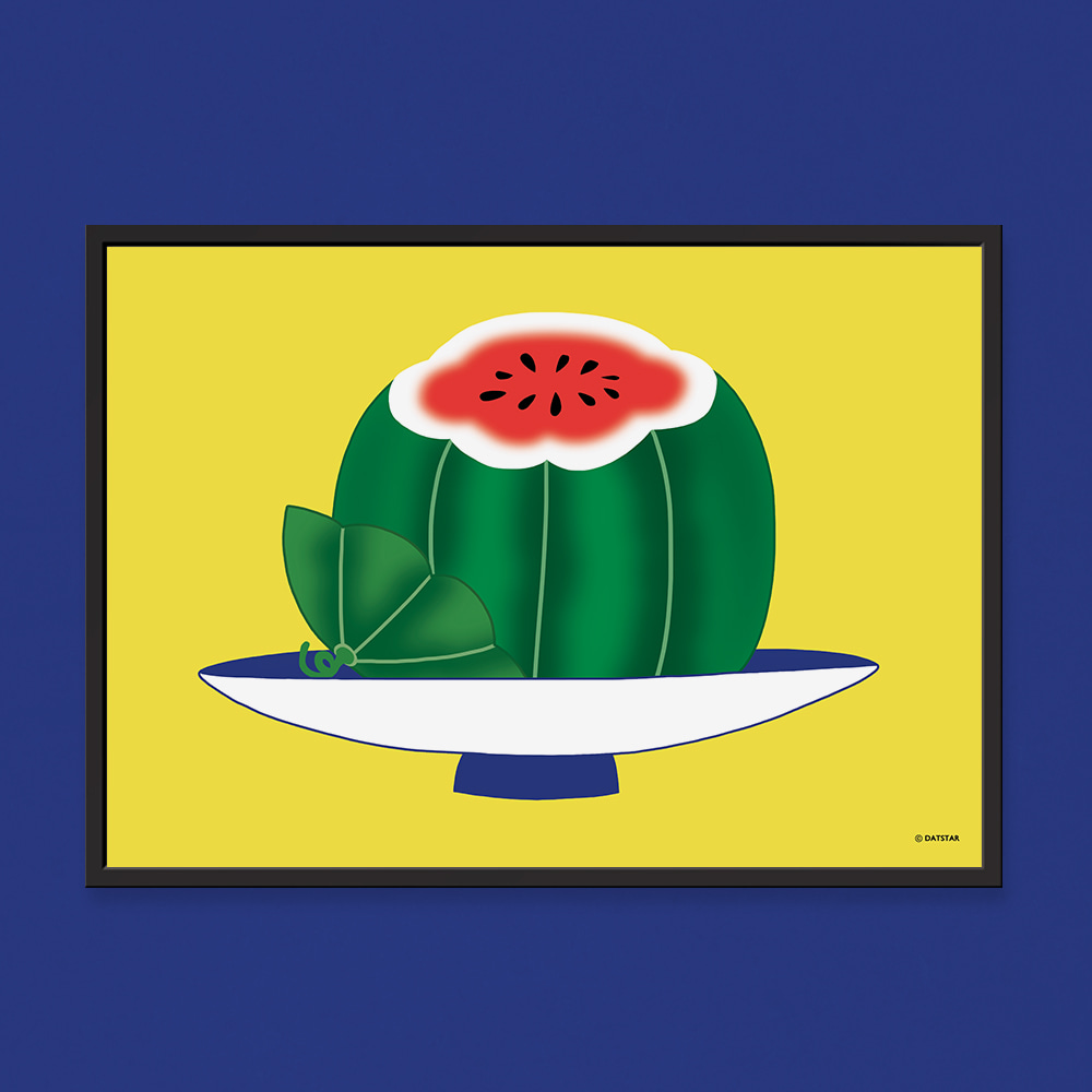 소과도 수박 - 민화 일러스트 포스터 액자